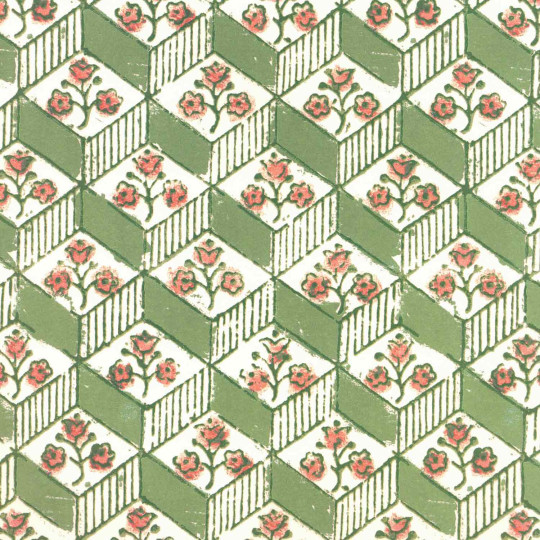 Green Geometric Blocks Italian Paper ~ Tassotti